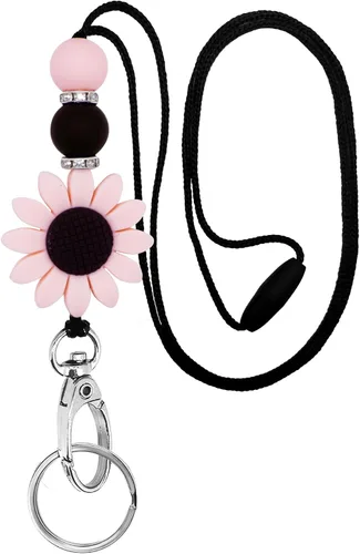 Miniatura 11 de BIHRTC Cordones para profesores para tarjetas de identificación y llaves, llavero de silicona con cuentas para médicos, enfermeras, empleados