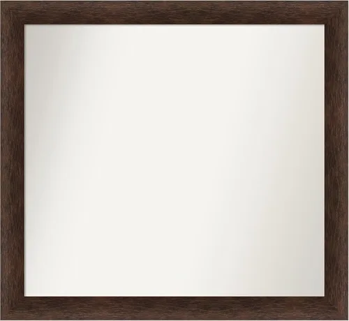 Miniatura 115 de Amanti Art Espejo de pared personalizado no biselado (24 x 27 pulgadas), marco estrecho de nogal chipre - varios tamaños personalizados - Espejo