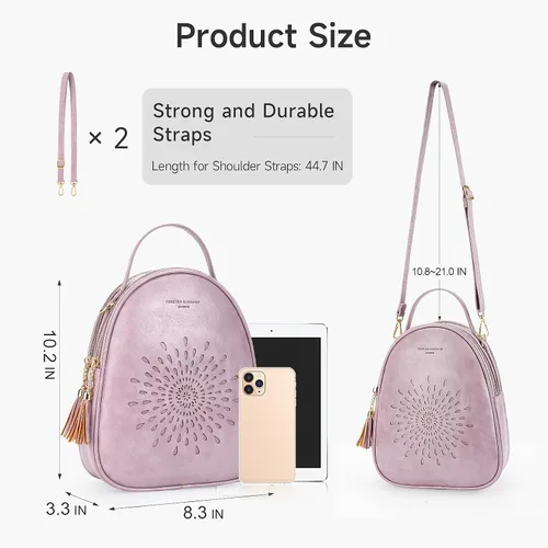 Miniatura 8 de T1953 Mochila para mujer, de piel sintética, para regalo para niñas y mujeres