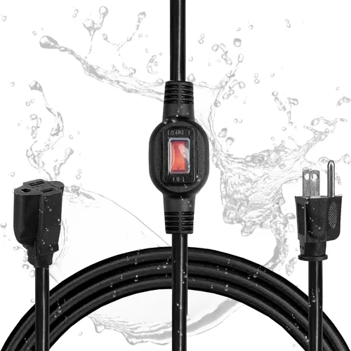 Miniatura 10 de Iron Forge Cable Cable de extensión blanco de 3 pies para exteriores con interruptor en línea impermeable IP65 de encendido/apagado, interruptor
