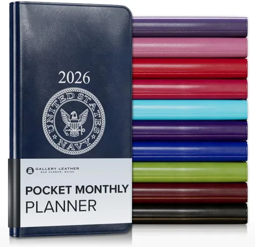 Miniatura 18 de Gallery Leather Agenda Mensual Grande 2025-2026, Elegantemente Encuadernada Planificador de Calendario y Cuaderno con Elegantes Bordes Dorados, 18