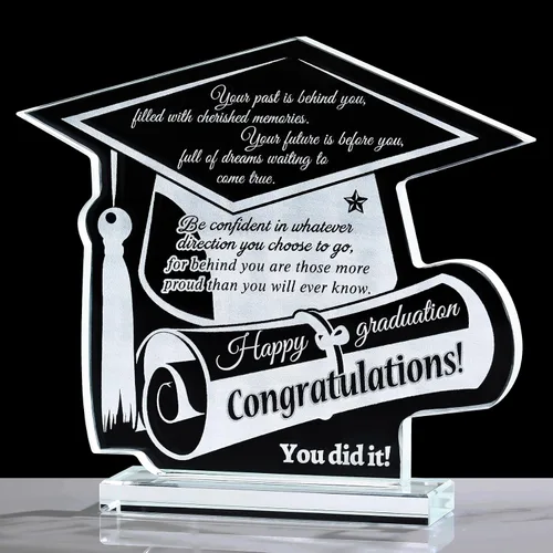 Miniatura 13 de YWHL Regalos de graduación para él o ella, regalos inspiradores para graduados de la clase de 2025, recuerdo de graduación de cristal grabado