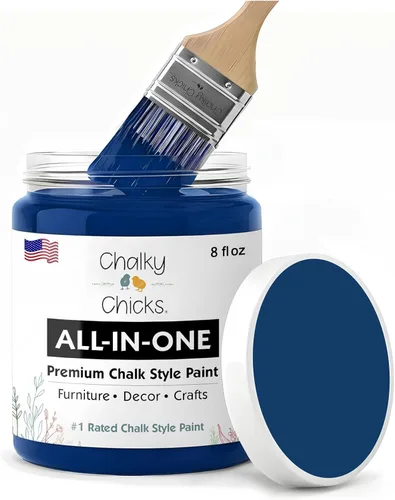 Miniatura 154 de Chalky Chicks - Pintura mate a la tiza, no requiere lijado, 4 onzas líquidas, color gris oscuro (Gun Metal Gray), para muebles, pintura sin Gris