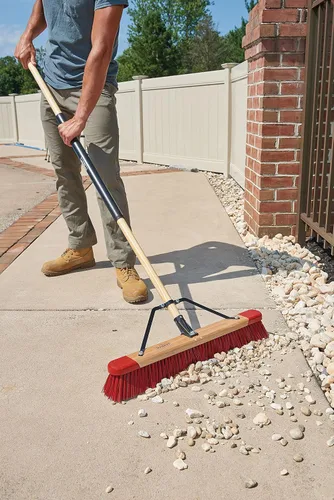 Miniatura 4 de Harper Escoba de empuje multiusos de 24 pulgadas para interiores y exteriores, húmedo/seco, tierra, mantillo multiusos con cerdas semistiff, hierba