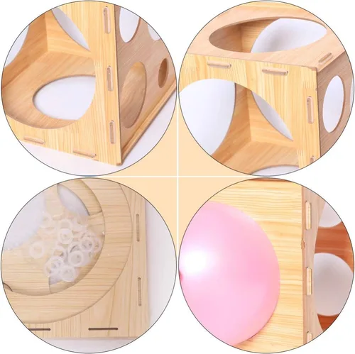Miniatura 2 de Operitacx Caja de medición de cubo de globos, herramienta de medición precisa de globos para decoraciones y arcos, fácil de montar y almacenar hecha
