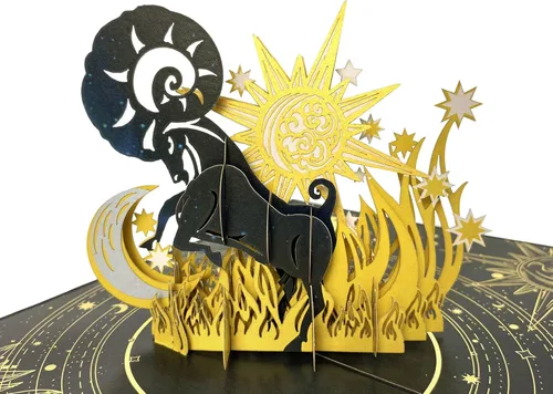 Miniatura 11 de iGifts And Cards Tarjeta emergente de cumpleaños del zodiaco Géminis, felicitación del horóscopo 3D con tarjeta de notas y sobre, constelación