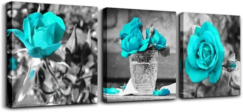 Miniatura 29 de Lienzo decorativo para pared de dormitorio, sala de estar, impresiones en lienzo, obras de arte, decoración de pared de baño, plantas verdes, Verde