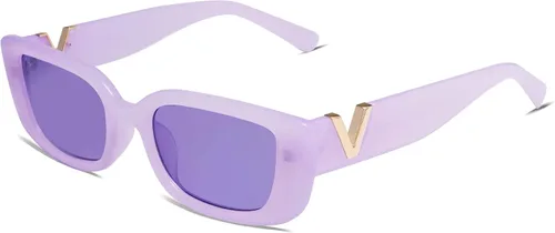 Miniatura 36 de Allarallvr Lentes de sol rectangulares para mujer, estilo retro de los años 90, Y2K, clásicos, vintage, cuadrados, AR82037