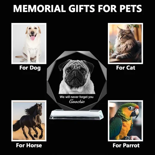 Miniatura 4 de Marco de fotos de cristal para mascotas, regalos conmemorativos para perros por pérdida de perro, regalos conmemorativos de mascotas para gatos
