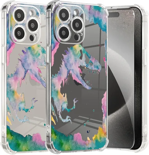 Miniatura 44 de Roemary Buffertech - Funda protectora para iPhone 13 Pro Max con diseño Golden Retriever, diseño de arcoíris con protector de pantalla