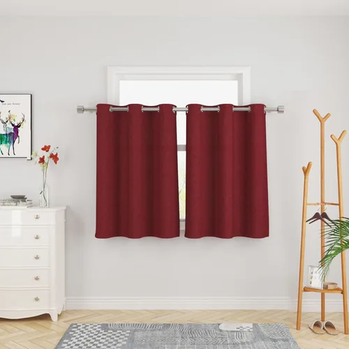 Miniatura 66 de UPOPO Cortinas de niveles de cocina negras de privacidad de lino texturizado de 24 pulgadas de largo, cortinas de café sobre el fregadero, cortinas