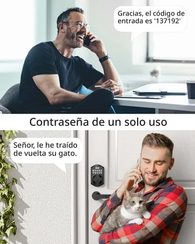 Miniatura 7 de TEEHO TE002 Cerradura de Puerta con Huella Dactilar - Cerradura de Puerta de Entrada sin Llave - Pestillo Electrónico con Teclado - Cerraduras Negro