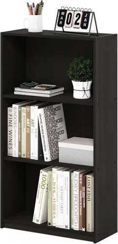 Miniatura 14 de Furinno Basic - Estantería de almacenamiento para librerías de 3 niveles, nogal oscuro