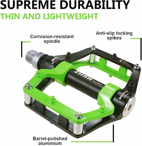 Miniatura 4 de Bicicleta de montaña MTB Pedales Aluminio Bicicleta BMX Pedal plano con pernos antideslizantes extraíbles 9/16