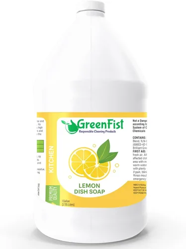 Miniatura 8 de GreenFist Jabón para platos profesional detergente líquido para ollas y sartenes, uso ligero o pesado (1 galón Unisoft) (1 galón verde)