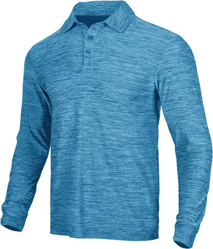 Miniatura 6 de NAVISKIN Camisas polo para hombre, de secado rápido, UPF 50, manga larga y corta, que absorben la humedad