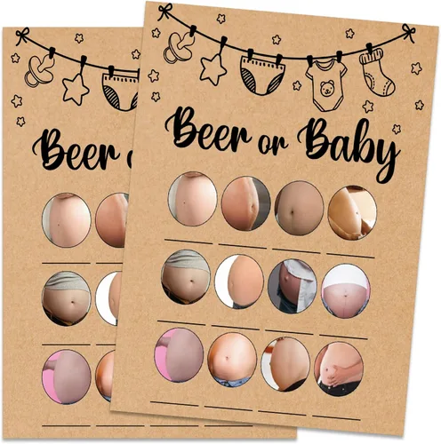 Miniatura 23 de Baby ABC Juego de Baby Shower, 30 unidades, kraft, juego de mesa, todas las edades, inglés, cartulina, manual, unisex, baby shower y alfabeto