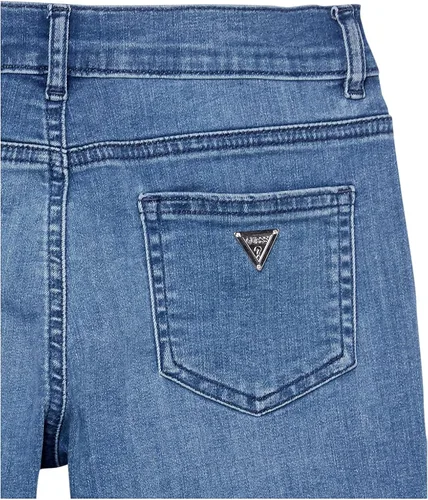 Miniatura 4 de GUESS Pantalones cortos de mezclilla elásticos Crystal Strass para niña