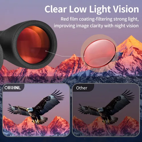 Miniatura 5 de Binoculares HD de 12 x 50 para adultos, alta potencia con adaptador de teléfono mejorado, visión clara de poca luz, IPX7 impermeable y ligero