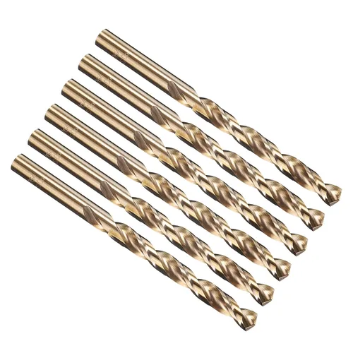 Miniatura 201 de PATIKIL Broca Jobber de 0.039 in, vástago recto M35 cobalto 5% acero de alta velocidad 135° acabado dorado para metal duro de acero inoxidable - 2