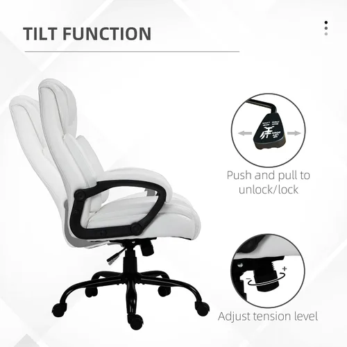 Miniatura 5 de Big and Tall 400lbs Executive Office Chair with Wide Seat, Computer Desk Chair with High Back PU Leather Ergonomic Upholstery, Adjustable Height and