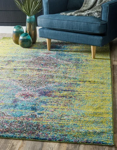 Miniatura 33 de Unique Loom Vita Collection - Alfombra saturada con degradado tradicional sobre teñido, 2 pies 2 pulgadas x 3 pies, turquesa/azul marino