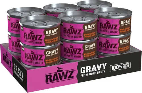 Rawz Natural Premium - Alimento enlatado picado para gatos en salsa de caldo de huesos, hecho con ingredientes reales de carne, sin BPA y encías,