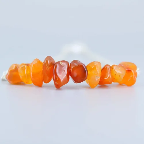 Miniatura 4 de Gempires Real Carnelian Bar Bracelet, Energy Healing Crystals With 7 + 1 Inch Silver Plated Adjustable Chain (Carnelian)