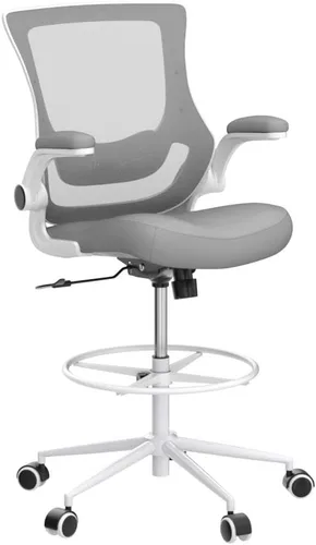 Miniatura 5 de Misolant Silla de Oficina Alta, Silla de Dibujo Técnico para Escritorio para Trabajar de Pie, Silla de Oficina Alta con Soporte Lumbar Ajustable