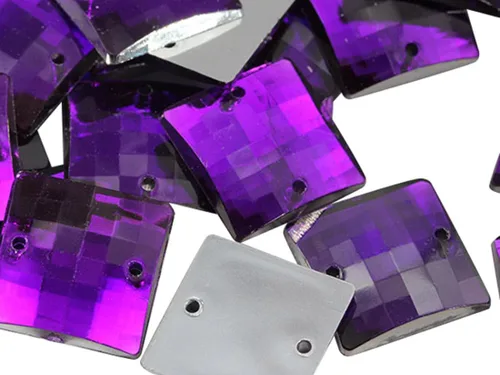 Miniatura 9 de Allstarco Cuentas cuadradas CH24 de 0.394 pulgadas (0.394 in) con parte trasera plana cuadrada para manualidades, diamantes de imitación acrílicos