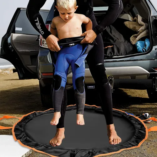 Miniatura 6 de 2 in 1 Wetsuit Mat, Waterproof Beach Storage Bag, Surf Mat, for Men & Women Naranja