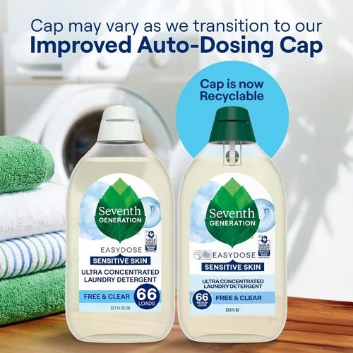 Miniatura 3 de Seventh Generation Detergente para ropa, ultra concentrado EasyDose, libre y transparente, 23.1 onzas líquidas (paquete de 2)