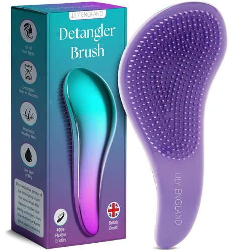 Miniatura 12 de Lily England Cepillos para el cabello para mujeres con cerdas flexibles, cepillo desenredante sin dolor para cabello rizado, grueso, liso y natural