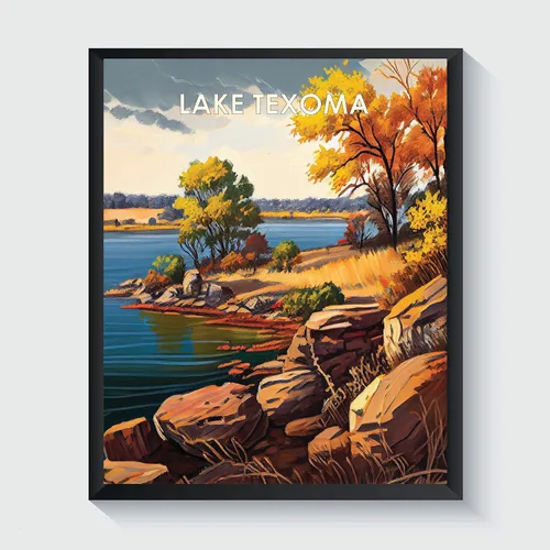 Miniatura 47 de Yellowstone Lake - Póster impreso artístico, ilustración, arte de pared, decoración de paisaje retro, paisaje, obra de arte para decoración de Lago