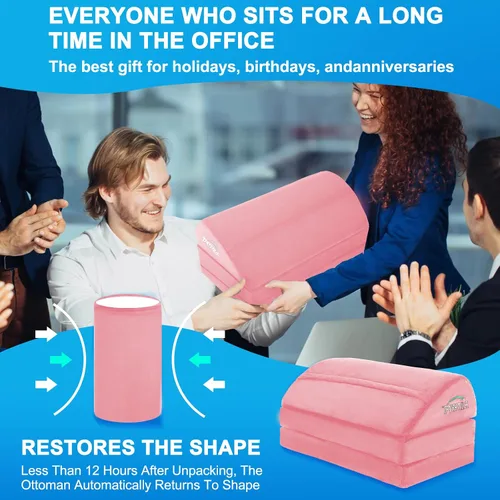 Miniatura 7 de TALSTILA Reposapiés para debajo del escritorio en el trabajo, reposapiés ergonómico de 3 alturas ajustables, reposapiés con bolsillo cálido