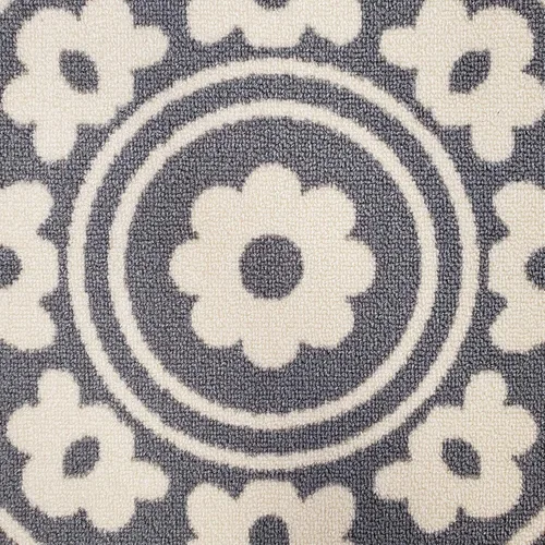 Miniatura 8 de European Medallion - Alfombra antideslizante con parte trasera de goma y alfombra de pasillo (gris, marfil) (3 pies x 5 pies)