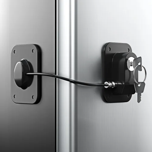 RORMGO Paquete de 2 cerraduras para refrigerador, cerradura para refrigerador con protección de alambre de silicona, cerraduras para nevera para