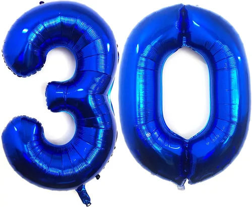 Miniatura 26 de Globos gigantes de 40 pulgadas, color azul marino, gigantes, gigantes, gigantes, enormes de aluminio de 12 o 21, globos digitales de número de Azul