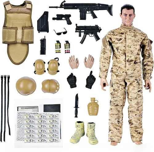 Miniatura 3 de Juego de figuras de acción militares de 12 pulgadas, juego de figuras de acción a escala 1/6 con armas y accesorios - NB01