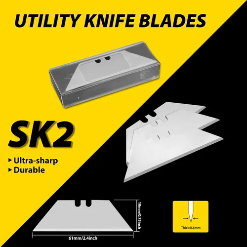 Miniatura 6 de XW Cuchillo utilitario de hoja fija, cortador de paneles de yeso resistente no retráctil, 10 cuchillas adicionales incluidas, paquete de 2