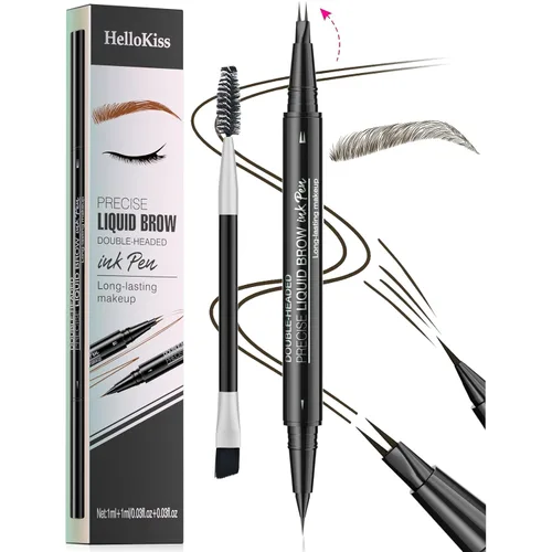 Miniatura 9 de 9708 - Bolígrafo de doble punta para cejas, 2 en 1, con cepillo para cejas. Impermeable y a prueba de sudor, cejas líquidas precisas, 5 tonos, larga