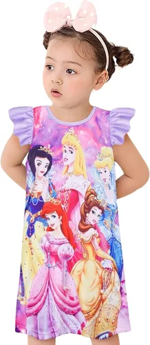 Miniatura 2 de MACCHO Girls Princess Fantasy Dress Toddler Flutter Sleeve Casual Clothes Daily Home Wear
