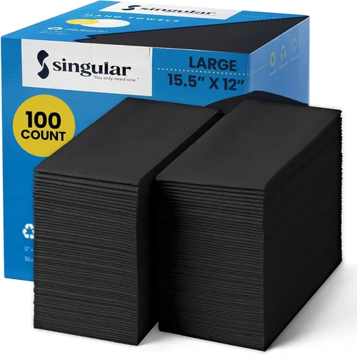 AMERICAN HOMESTEAD - Toallas de mano desechables – Servilletas de invitados similares al lino negro – Toallas de papel de baño premium para