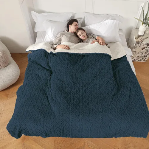 Miniatura 8 de Manta térmica eléctrica, 50 x 60 pulgadas, extra gruesa y cálida, con apagado automático de 4 horas y 5 niveles de calefacción, diseño de patrón 3D