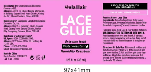 Miniatura 9 de Dolahair Pegamento de encaje Extreme Hold para pelucas, impermeable, unión invisible, 1.3 onzas