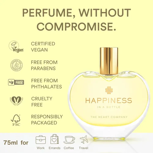 Miniatura 4 de THE HEART COMPANY La felicidad en una botella Perfume cítrico para mujeres Eau de Parfum vegano para mujeres Fragancia limpia de bergamota