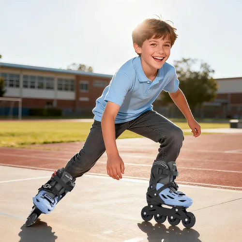 Miniatura 8 de SWAY Patines en línea ajustables en 4 tallas para niñas y niños, todas las ruedas se iluminan, patines en línea para exteriores para niños y jóvenes