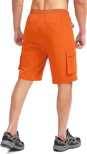 Miniatura 3 de Bikewa Pantalones cortos de ciclismo de montaña para hombre, con acolchado 3D, ajuste holgado, con bolsillos con cremallera
