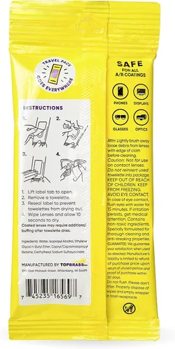Miniatura 3 de See Clear Original - Toallitas limpiadoras de lentes prehumedecidas para lentes y pantallas, sin rayas, limpiador electrónico de lentes y pantallas