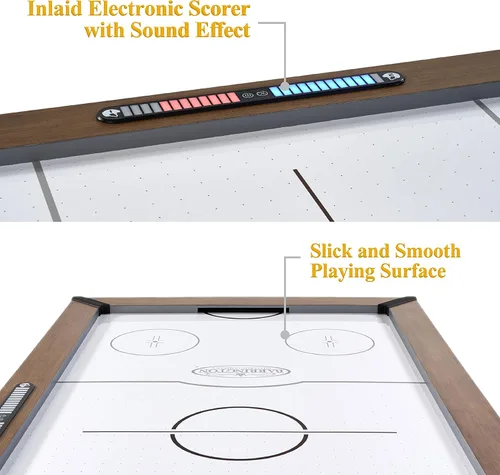 Miniatura 4 de Mesa de aerohockey Barrington Billiards con accesorios, perfecta para salas de juegos familiares with Accessories